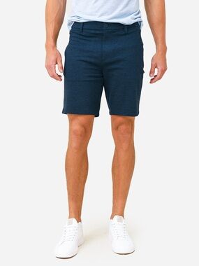 Mizzen+Main ProFlex Performance Shorts Navy 8” Inseam Classic Fit Stretch 31W